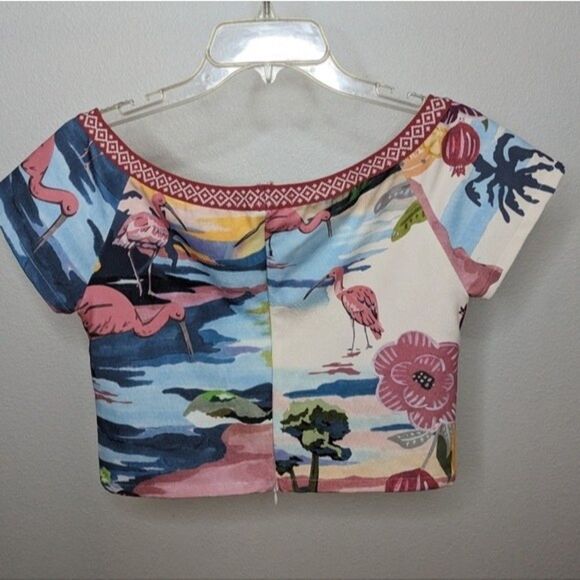 Brazilian flamingo off the shoulder crop top - Picture 2 of 6
